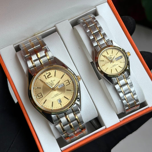 Waterproof Stainless Steel Luxury Couple Fashion Watch with Date Quartz Wristwatch