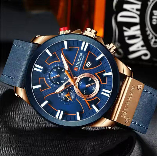 CURREN 8346 Watch Chronograph Sport Mens Watches Quartz Clock Leather Male Wristwatch Fashion Gift for Men