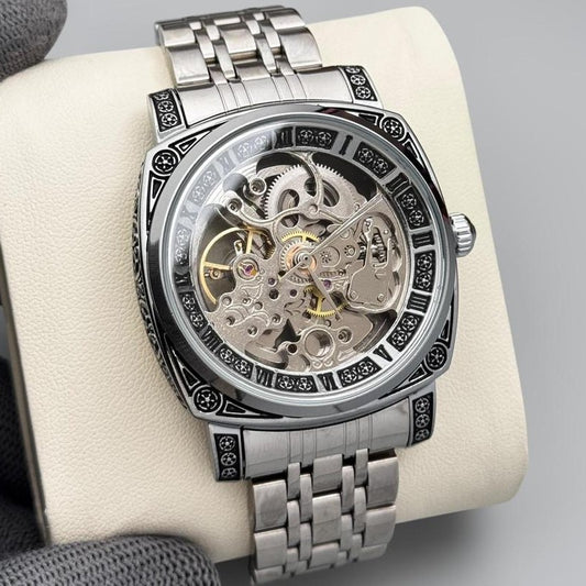 Hot-selling Brand FORSINING FSG3035 Fashion Men's Retro Watch Automatic Mechanical Watch Waterproof Stainless Steel Watch