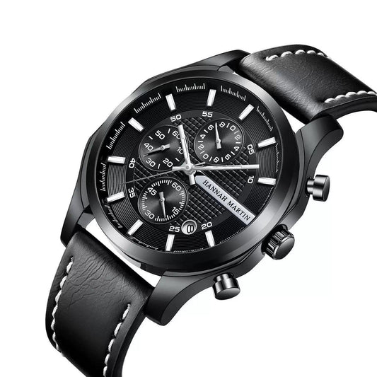 HANNAH MARTIN hm-1432 New Design Casual Men Sport Watch Custom Premium Luxury Chronograph Black Dial Brand Watch