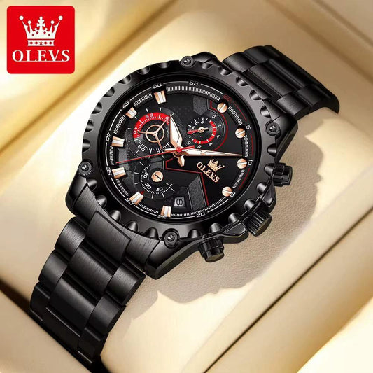 OLEVS 2873 Men Top Brand Luxury Quartz Watch Quality Genuine Stainless Steel Men Wristwatch
