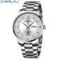 CRRJU 2175 Casual Watches Men Wrist Fashion Display Date Steel Waterproof Luxury Quartz Wristwatches