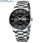 CRRJU 2175 Casual Watches Men Wrist Fashion Display Date Steel Waterproof Luxury Quartz Wristwatches