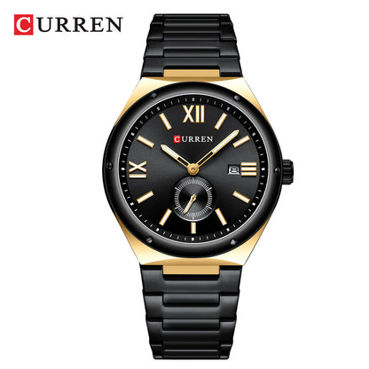 CURREN 8471 Fashion Casual Wrist Watch New Stainless Steel Luminous Calendar Waterproof Mens Business Quartz Watches for Men