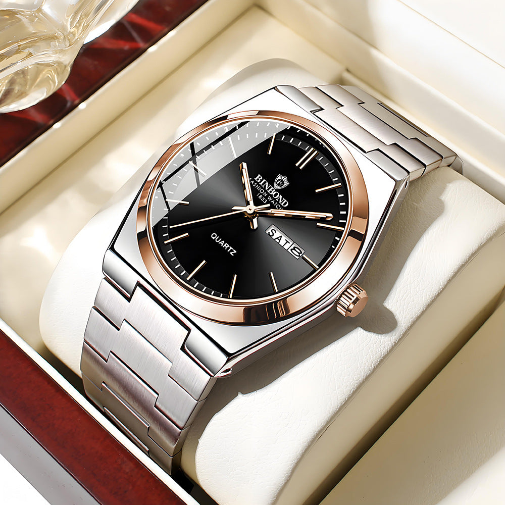 Binbond B102 102 Luxury Leisure Business Quartz Men's Watches Stainless Steel Waterproof Luminous Date Calendar Men's Wristwatch
