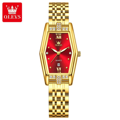 OLEVS 3699 Quartz Watch Elegant Luxury Fashion Small Gold Watch Original Stainless Steel Waterproof Ladies Wristwatch for Women