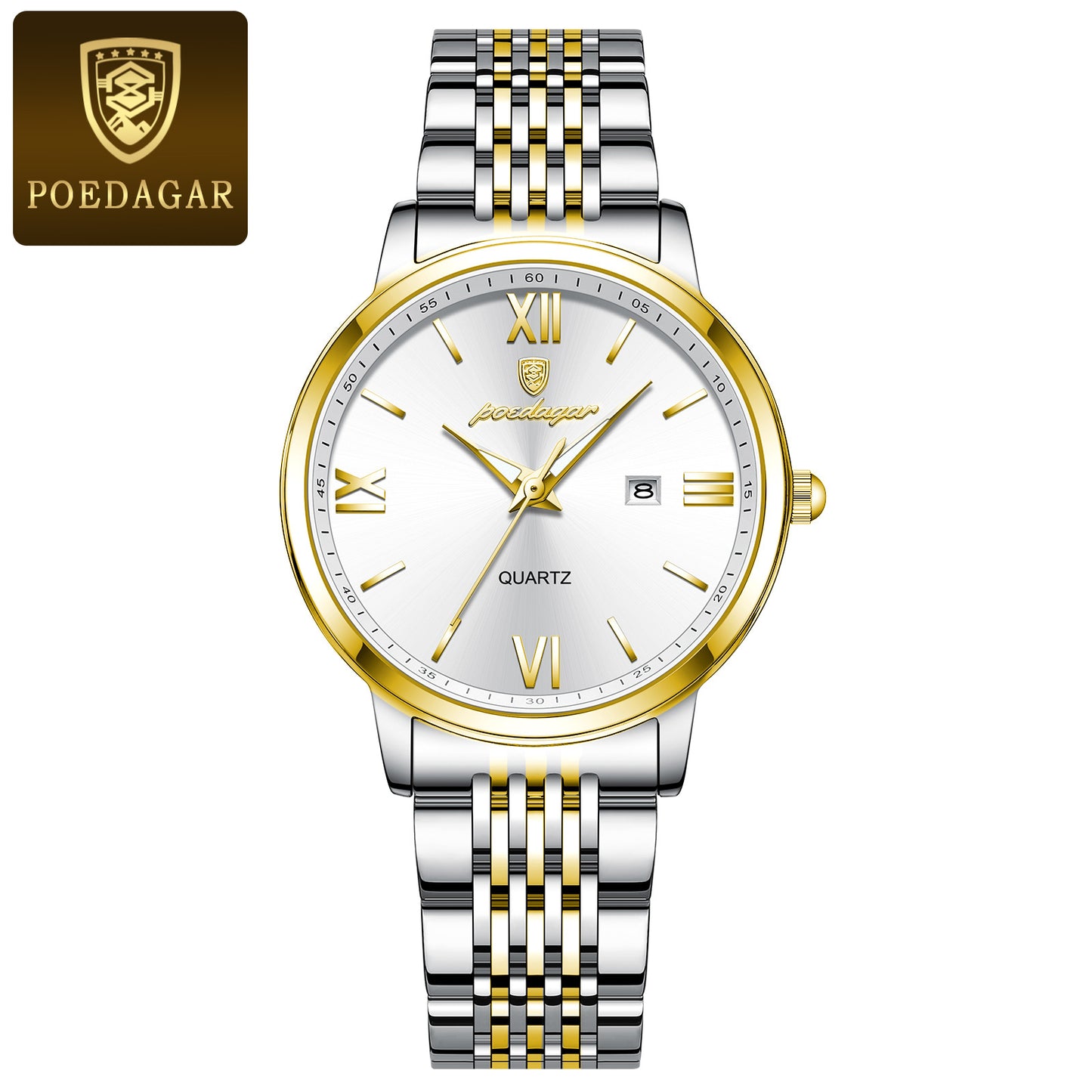 POEDAGAR 716 Fashion Rose Gold Watch for Woman Elegant Waterproof Luminous Date Stainless Steel Quartz Ladies Luxury Watch