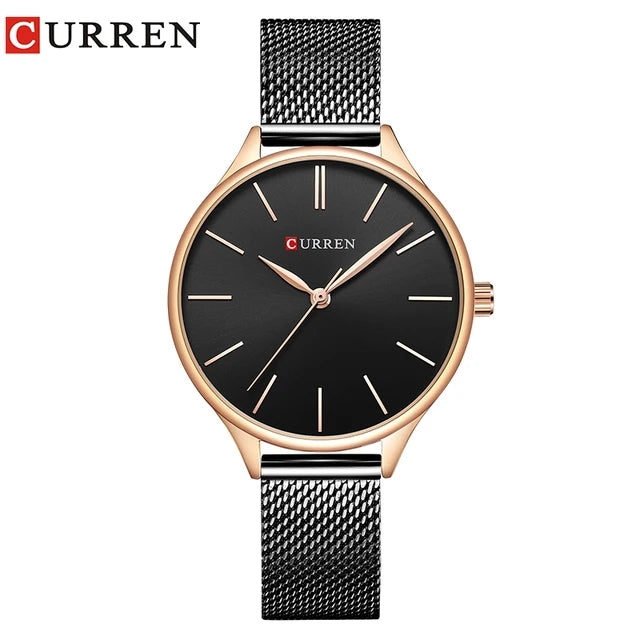 Curren 9024 Hot Sale Luxury Quartz Watch Stainless Steel Strap Ladies Fashion Simple Women Minimalist Watch