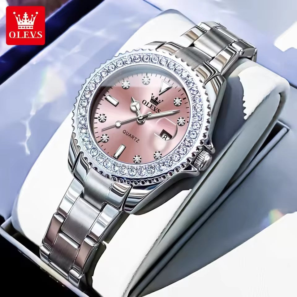OLEVS 9945 Women's Green  Quartz Wrist Watches Waterproof Stainless Steel & Alloy Case Fashionable Design