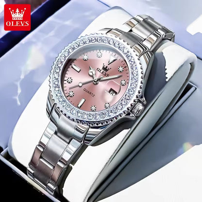 OLEVS 9945 Women's Green  Quartz Wrist Watches Waterproof Stainless Steel & Alloy Case Fashionable Design