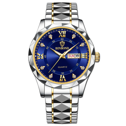 BINBOND 2521 B2521 Fashion Stylish Popular Trend Design Multi-Color Men Quartz Watches Business Stainless Steel Band Wristwatch