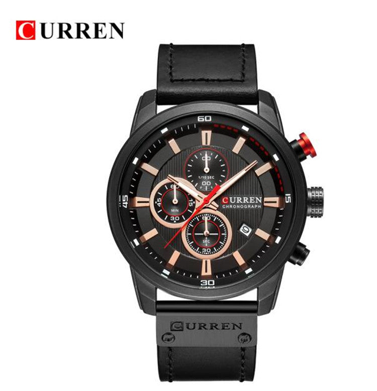 CURREN 8291 Top Brand Men Quartz Movement Wristwatches Fashion Casual Genuine Leather Band Alloy Case Auto Date Watch for Man