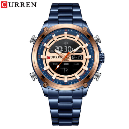 CURREN 8404 Brand Men Fashion Male Quartz Watch with Stainless Steel Strap Luxury Chronograph Calendar Sport Watches Man Clock