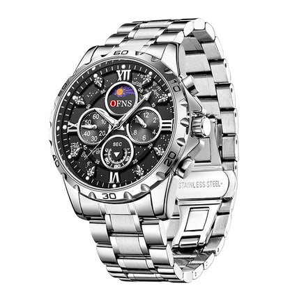 OFNS Hot Selling High Quality Quartz Watch Fashion Trend Business Luminous 30M Waterproof Multifunctional Men Watch (WA122)