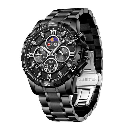 OFNS Hot Selling High Quality Quartz Watch Fashion Trend Business Luminous 30M Waterproof Multifunctional Men Watch (WA122)