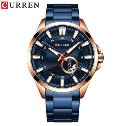 CURREN 8372 New Style Men's Sport Luxury Business Watch Waterproof Stainless Steel Quartz Watch 41mm Dial Diameter 22mm Band