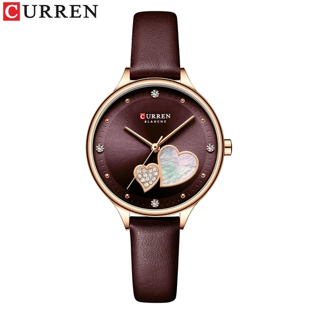 Top Brand new CURREN 9077 Watches for Women Luxury Quartz Wristwatch with Leather Straps Elegant Fashion Female Clock 2026