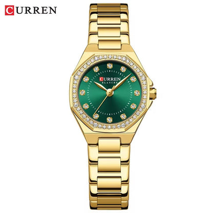 CURREN 9100 New Women's Watches Elegant Fashion Original Quartz Watch for Ladies Waterproof Stainless Steel Casual Ladies Watch 9100
