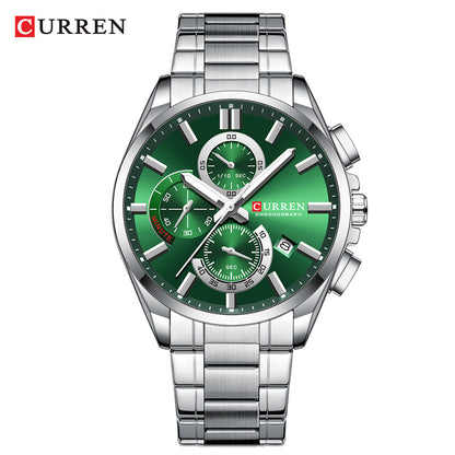CURREN 8475 NEW Quartz Watches for Men Casual Style Multifunction Stainless Steel Band Wristwatches with Auto Date Waterproof 8475