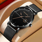 HM10101 Japan Movt Wholesale Fashion Trend Business Casual Calendar Stainless Steel Mesh Strap Waterproof Slim Men Quartz Watch