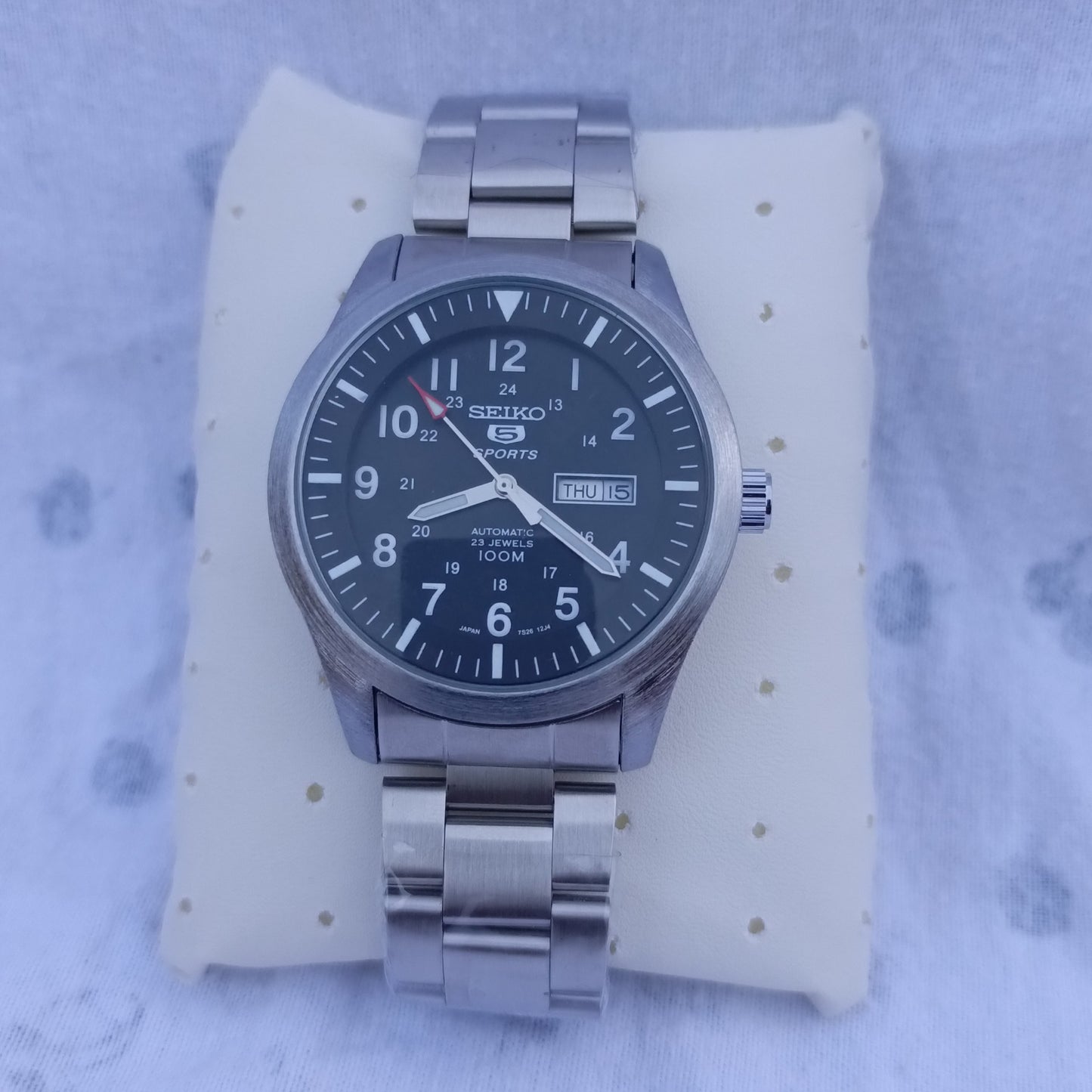 Seiko 5 Sports 7S36-0380 Automatic Men’s Stainless Steel Watch – Day & Date, 30M Water Resistant