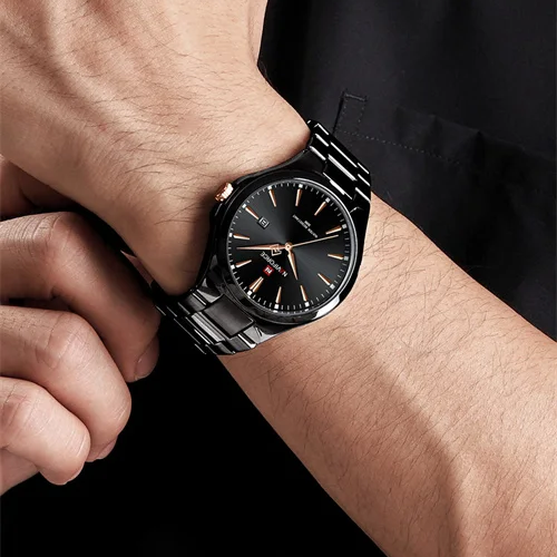 NAVIFORCE 9214 New Men Wristwatch Top Luxury Business Watch Stainless Steel Sport Quartz Original Male Watch