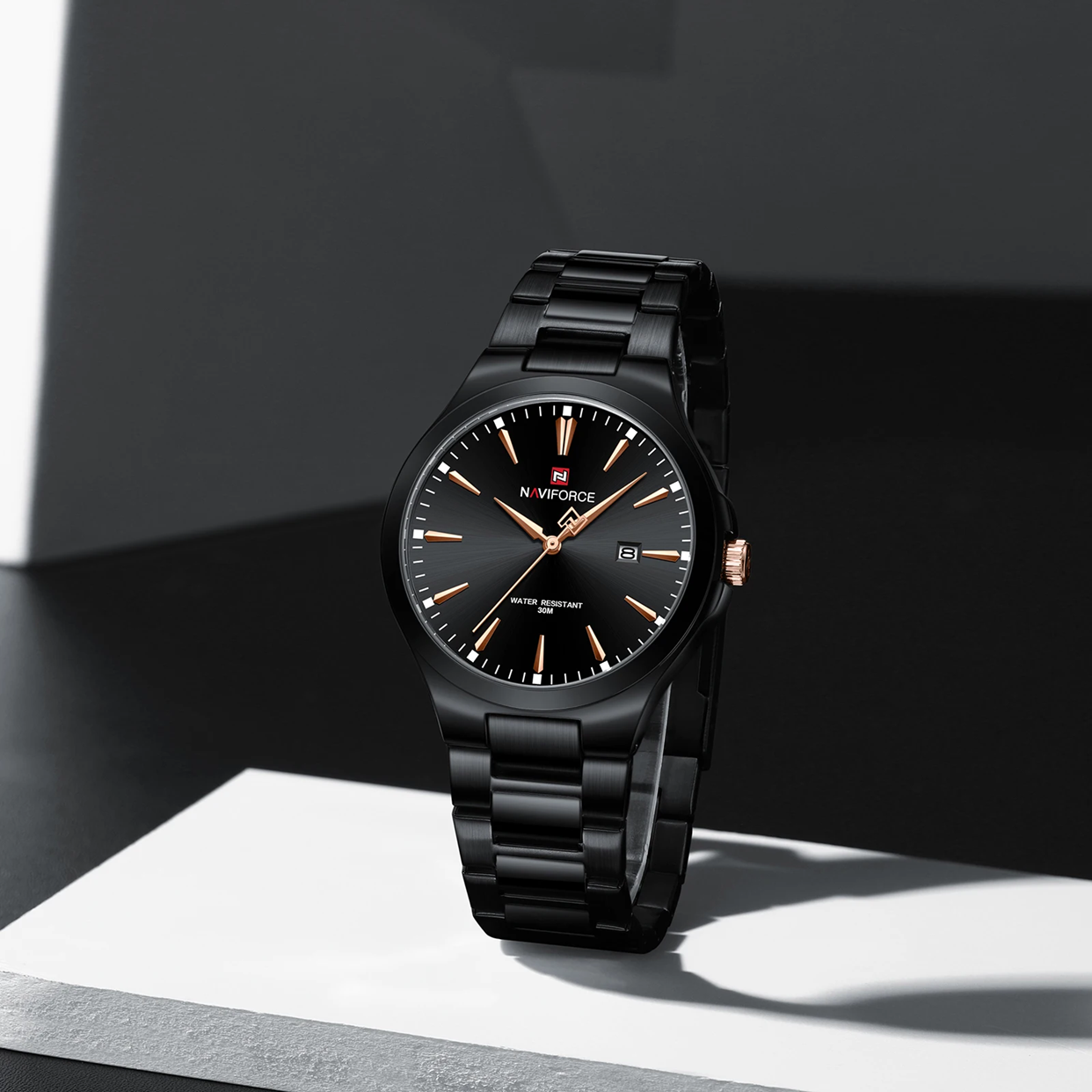 NAVIFORCE 9214 New Men Wristwatch Top Luxury Business Watch Stainless Steel Sport Quartz Original Male Watch
