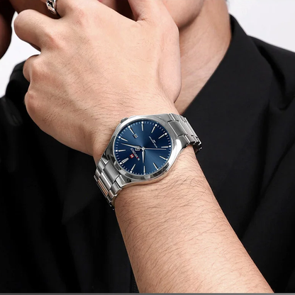 NAVIFORCE 9214 New Men Wristwatch Top Luxury Business Watch Stainless Steel Sport Quartz Original Male Watch
