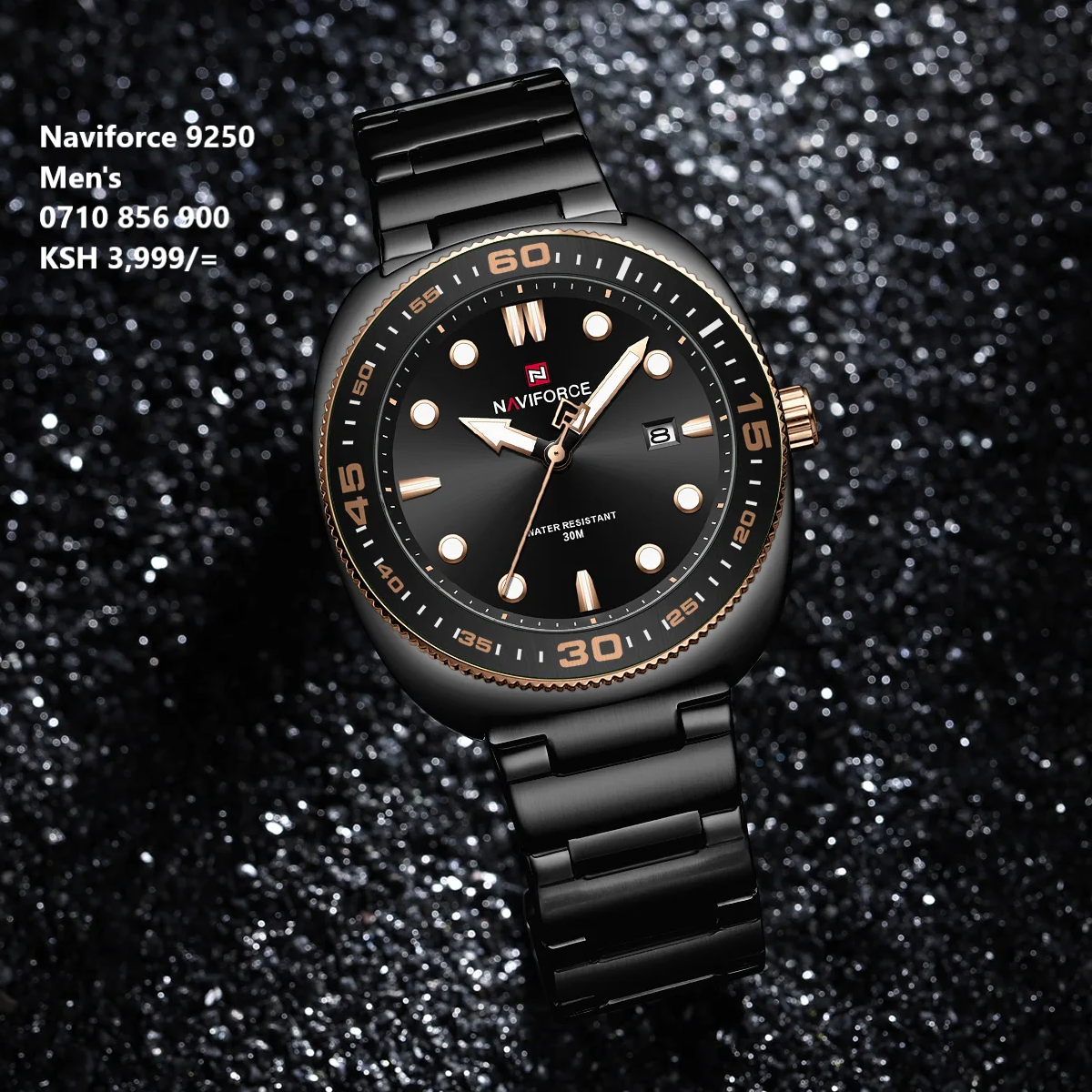 NAVIFORCE 9250 Luxury Men's Sport Watches Luxury Stainless Steel Strap 30M Waterproof Date Display Male Quartz Wristwatch