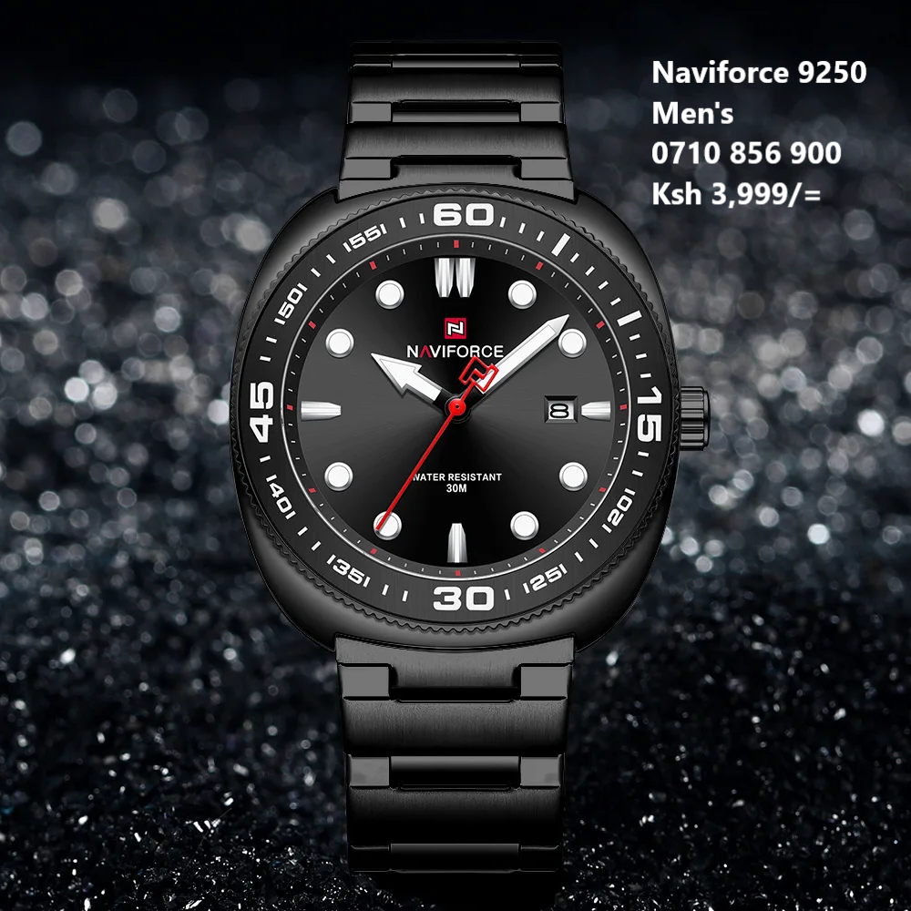 NAVIFORCE 9250 Luxury Men's Sport Watches Luxury Stainless Steel Strap 30M Waterproof Date Display Male Quartz Wristwatch