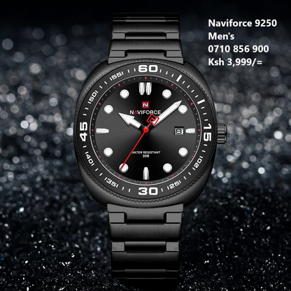 NAVIFORCE 9250 Luxury Men's Sport Watches Luxury Stainless Steel Strap 30M Waterproof Date Display Male Quartz Wristwatch