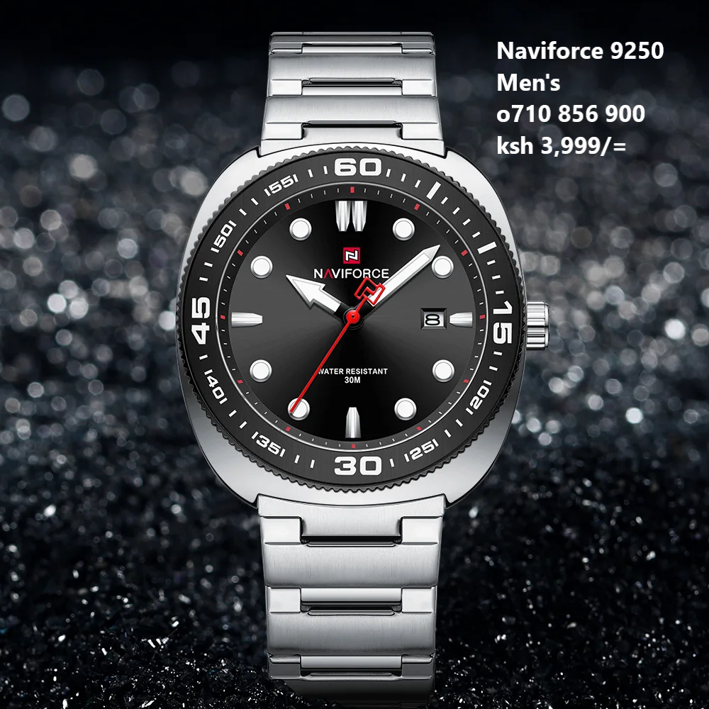 NAVIFORCE 9250 Luxury Men's Sport Watches Luxury Stainless Steel Strap 30M Waterproof Date Display Male Quartz Wristwatch