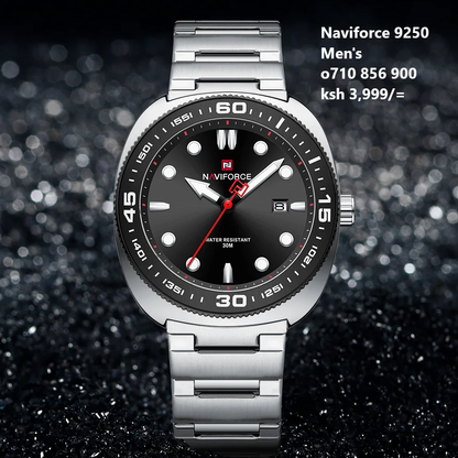 NAVIFORCE 9250 Luxury Men's Sport Watches Luxury Stainless Steel Strap 30M Waterproof Date Display Male Quartz Wristwatch