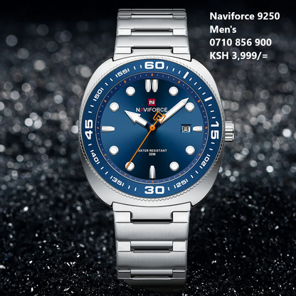 NAVIFORCE 9250 Luxury Men's Sport Watches Luxury Stainless Steel Strap 30M Waterproof Date Display Male Quartz Wristwatch