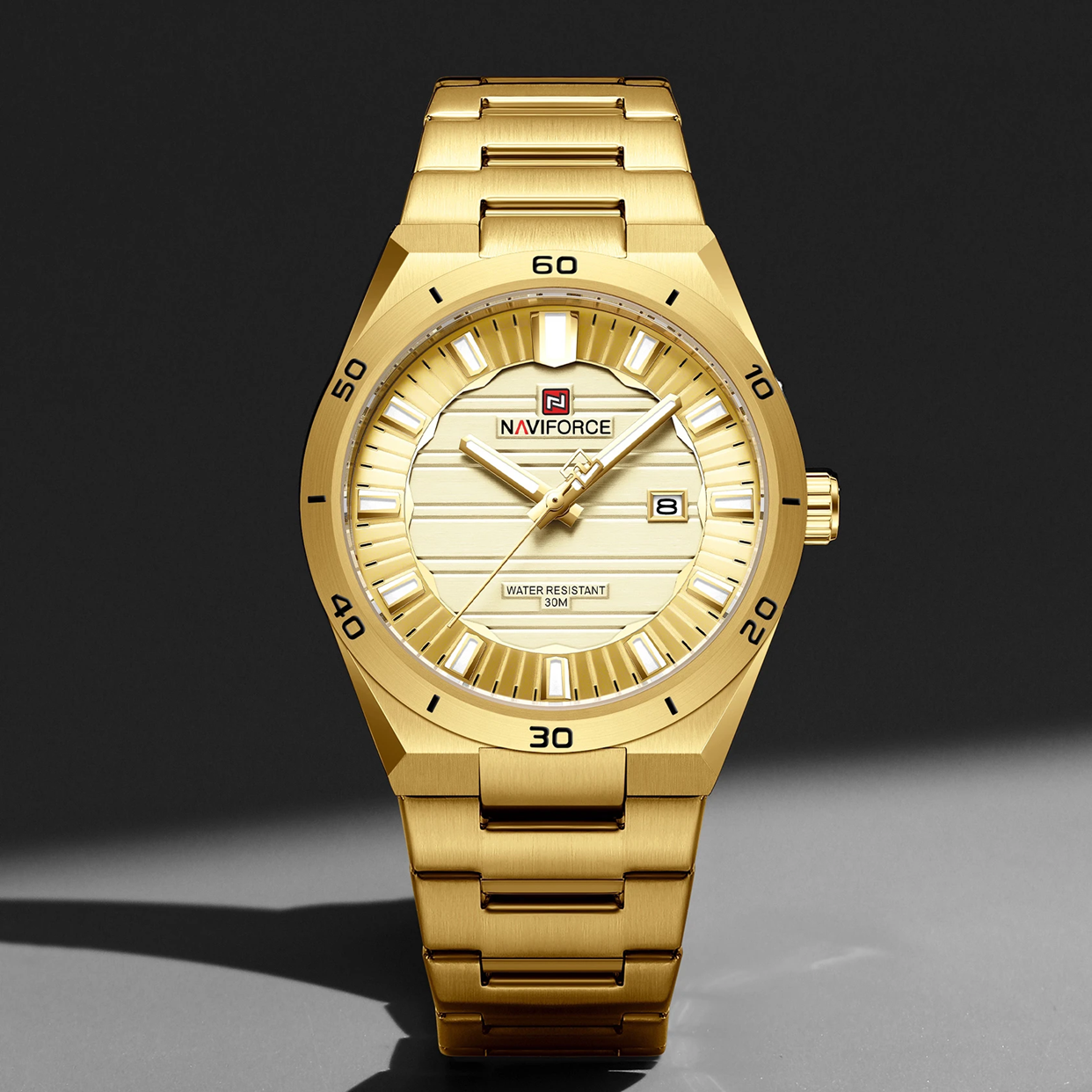 NAVIFORCE 9268 Man Watch Men's Top Brand Luxury Stainless Steel Business Quartz Watches Men Waterproof Luminous Date Wristwatch