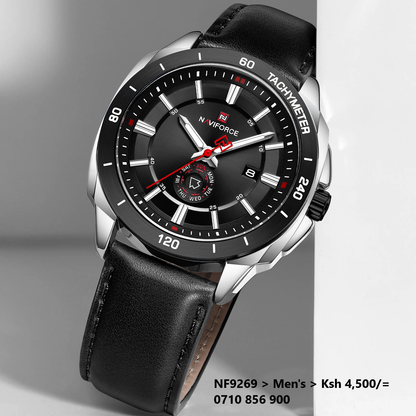 NAVIFORCE 9269 New Men's Watches Leather Quartz Watch Men Casual Sports Male Day Date