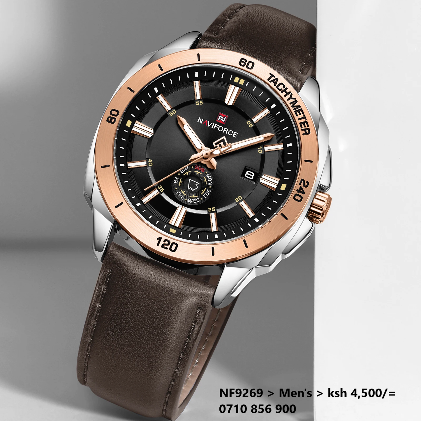 NAVIFORCE 9269 New Men's Watches Leather Quartz Watch Men Casual Sports Male Day Date