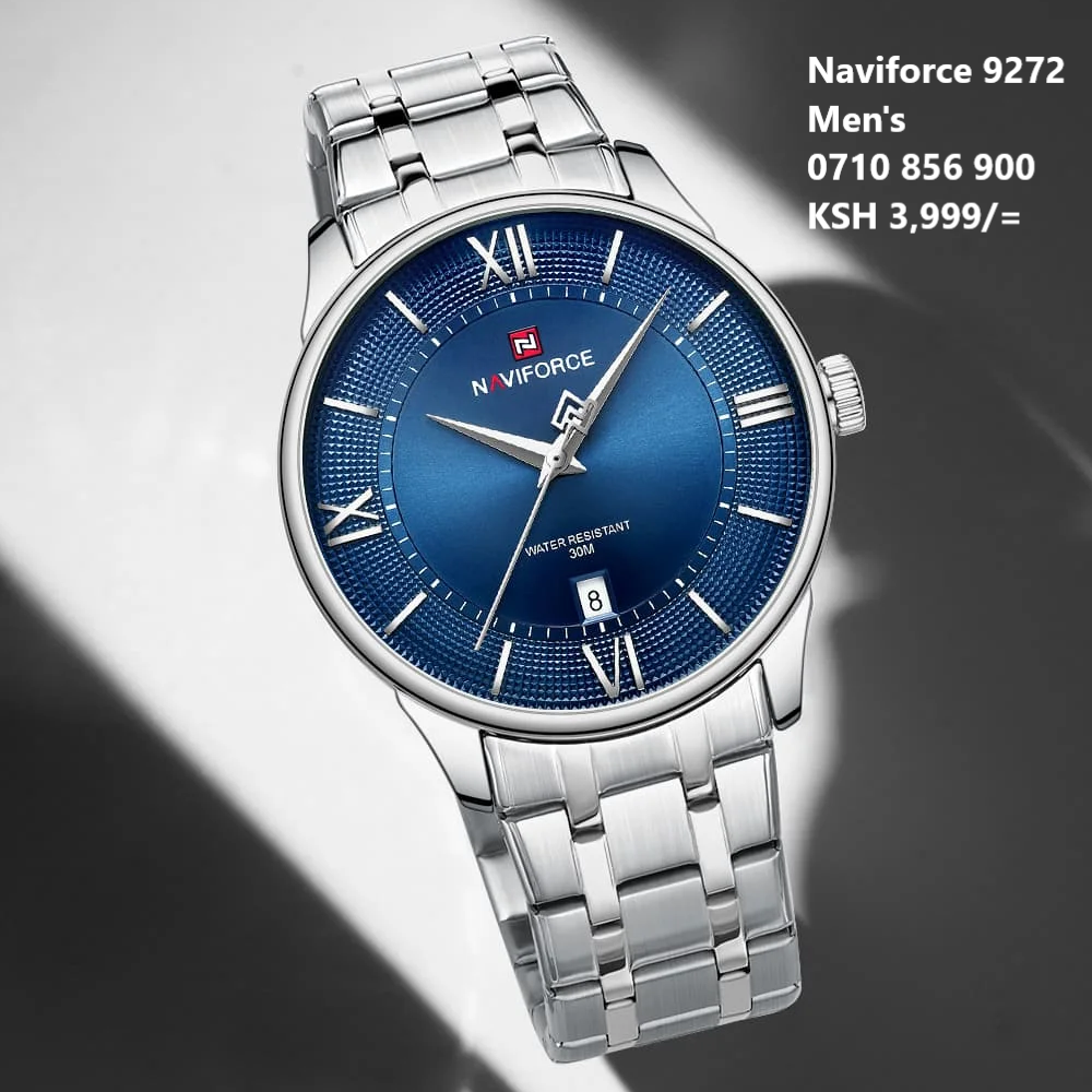 NAVIFORCE 9272 Men's Watch Classic Stainless Steel Strap 3ATM Waterproof Calendar Minimalist Dial Men's Watch