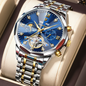 Poedagar 1422 Men Luxury Watch Hollow Tourbillon Stainless Steel Waterproof Automatic Mechanical Wrist Watch for Men