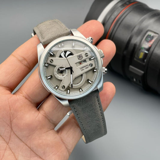 Luxury Chronograph Fashion Timepiece With Leather Strap For Men