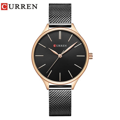 Curren 9024 Hot Sale Luxury Quartz Watch Stainless Steel Strap Ladies Fashion Simple Women Minimalist Watch