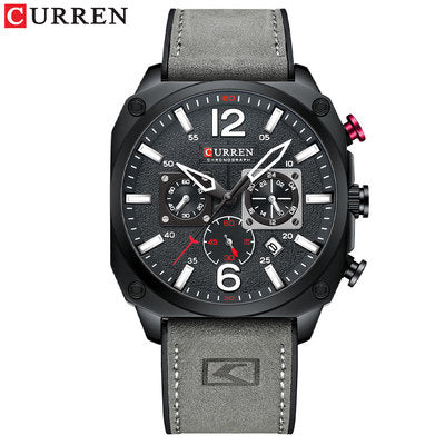 New CURREN 8398 Top Brand Men Sports Watch Luminous Chronograph Watches Leather Clock Casual Quartz Wristwatches for Male