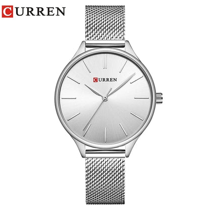 Curren 9024 Hot Sale Luxury Quartz Watch Stainless Steel Strap Ladies Fashion Simple Women Minimalist Watch