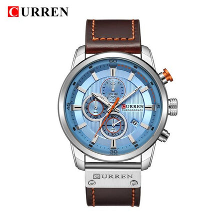 CURREN 8291 Top Brand Men Quartz Movement Wristwatches Fashion Casual Genuine Leather Band Alloy Case Auto Date Watch for Man