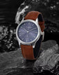 TOMI T088 Dual Dial Quartz Watch Antique 40mm Glass Dial Business Leather Band 20mm Width  Simple Size Elegant Style