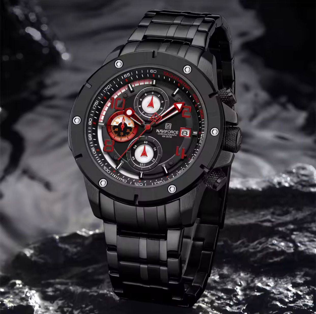 NAVIFORCE 5086 NEW Watches Top Luxury Stainless Steel Men's Waterproof Watch Sports Chronograph Multifunctional Calendar Watch