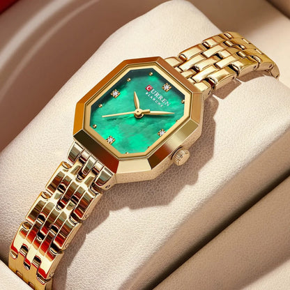 CURREN 9108 Elegance Dress Women's Watch Unique Design Simple Dial Stainless Steel Bracelet Minimalist Quartz Ladies Wristwatch