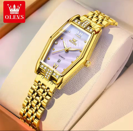OLEVS 3699 Quartz Watch Elegant Luxury Fashion Small Gold Watch Original Stainless Steel Waterproof Ladies Wristwatch for Women