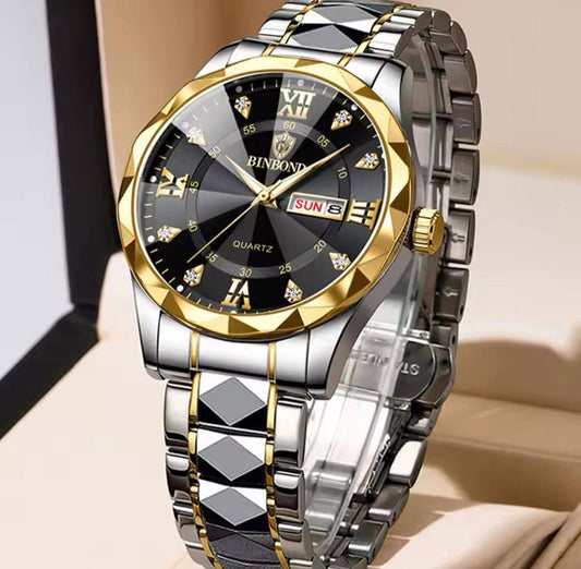 BINBOND 2521 B2521 Fashion Stylish Popular Trend Design Multi-Color Men Quartz Watches Business Stainless Steel Band Wristwatch