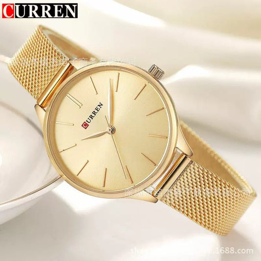 Curren 9024 Hot Sale Luxury Quartz Watch Stainless Steel Strap Ladies Fashion Simple Women Minimalist Watch